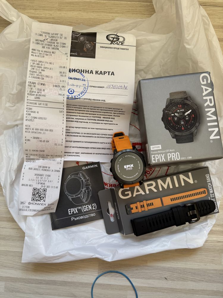 Като нов Garmin Epix Pro Sapphire/Titanium 47 mm