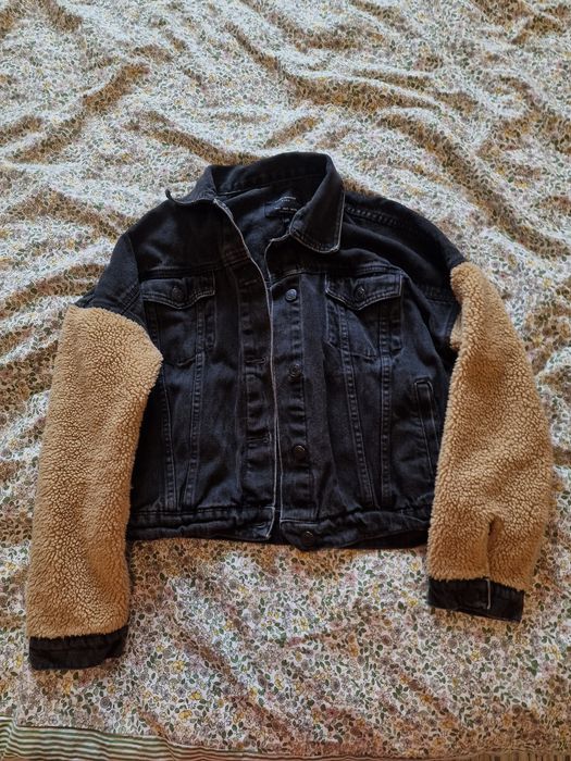 Черно дънково яке Zara