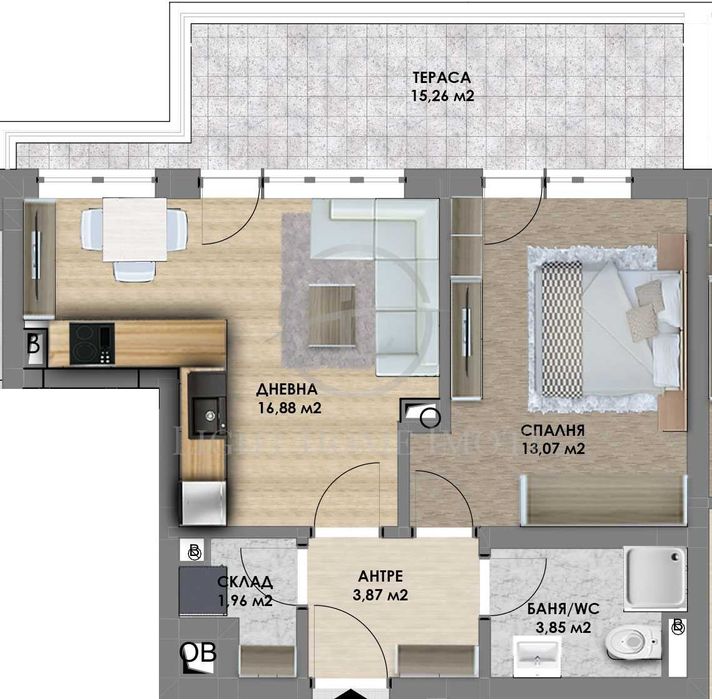 Продава се Двустаен апартамент в Пловдив, Христо Смирненски - 74 кв.м за 980 €/кв.м - Снимка #1