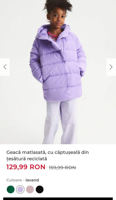 Geaca Reserved, cu puf, marime 116