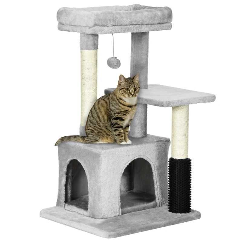 Катерушка за котки сива 48 x 48 x 85 см чисто нова