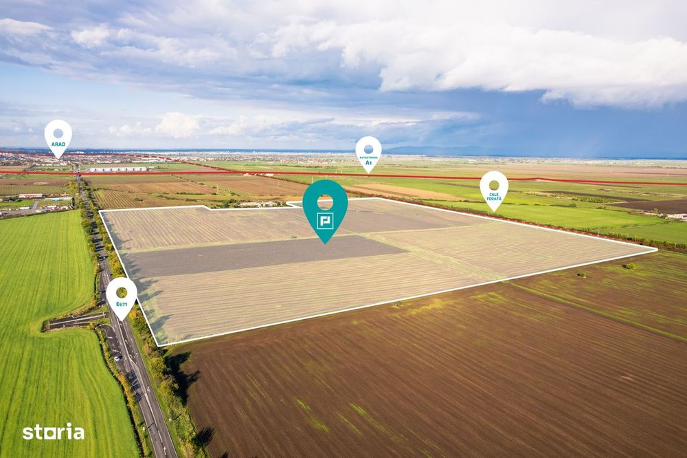 Teren de 40 ha pe E671, Arad