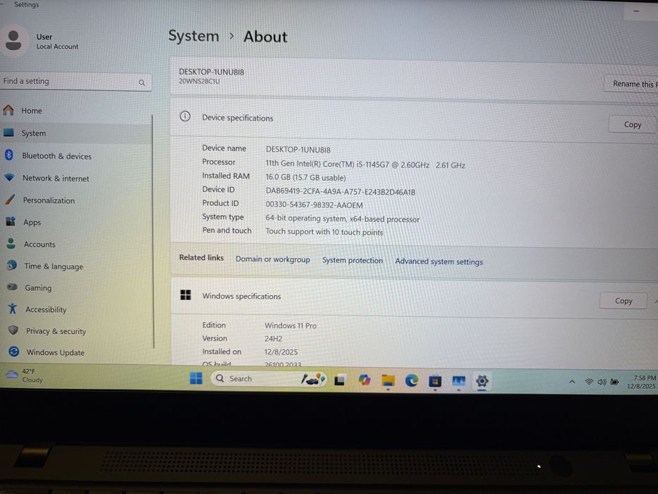 Lenovo ThinkPad T14s Gen 2 i5 11 Gen 16 GB Ram