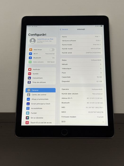 Apple iPad AIR 2 - Cellular + Wifi, impecabil