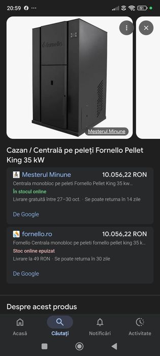 Centrală termică pe peleți fornello