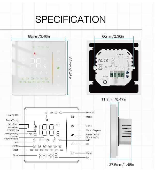 MOES Tuya Wifi incalzire pardoseala - controlat de pe telefon