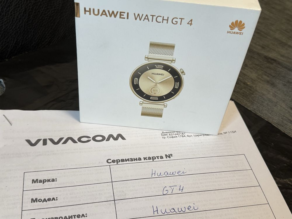 *** КАТО НОВ 48mm Huawei Watch GT 4 Yettel Гаранция 2025г. Gold