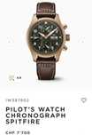CEAS IWC PILOT SPITFIRE CHRONO - Ref. IW387902 -Cal.69380 -41mm -8200E