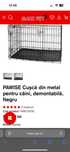 PAWISE Cuşcă din metal pentru câini, demontabilă, Negru