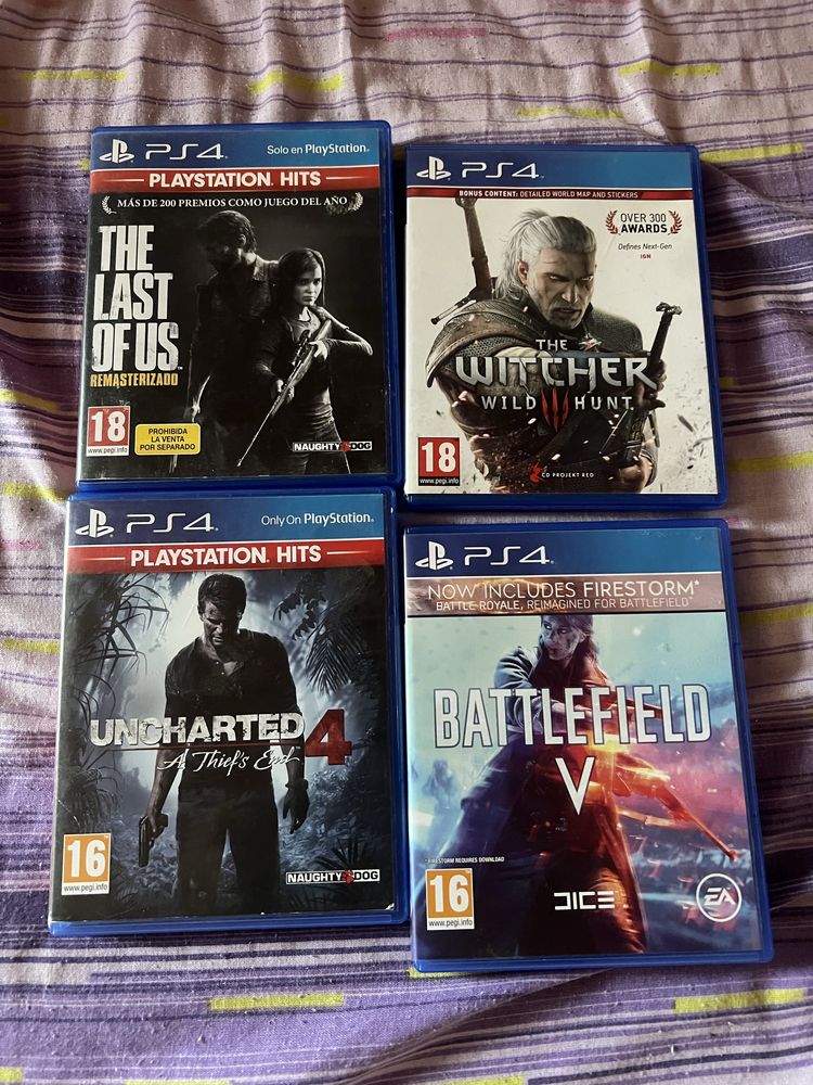Battlefield 5,tha last of us ,the Witcher , uncharted 4