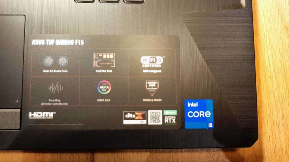 Laptop Gaming ASUS TUF F15 11400H 32Gb NVIDIA RTX 3050 Ecran 144Hz