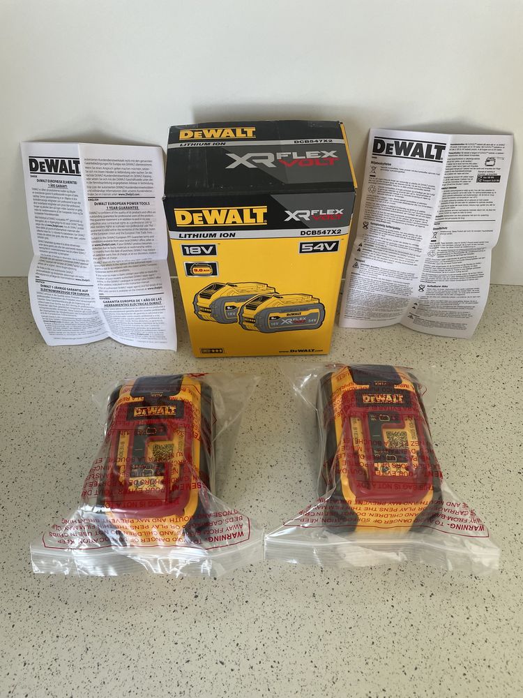 DeWALT FLEXVOLT Set 2 Baterii 9AH. DCB547X2 XR. Original, Nou !