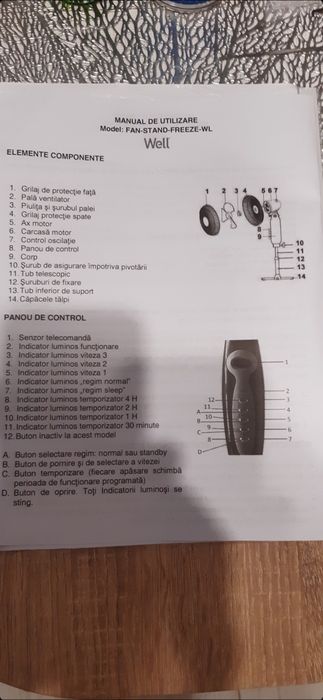 Ventilator cu telecomanda cu programare de la distanta