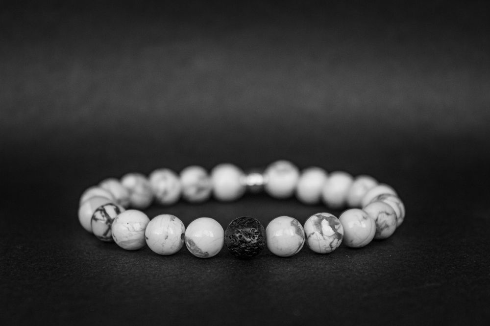 Парные браслеты из натурального камня, ручная работа