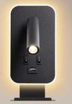 AWEKLIY Lampă de citit LED 3W + 9W Lampă de perete cu încărcare USB