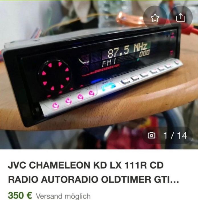 CD player auto JVC Chameleon KD LX 50/30/555/3R/333/111 F RARE