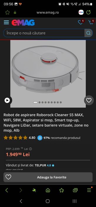 Vand Roborock S5 Max