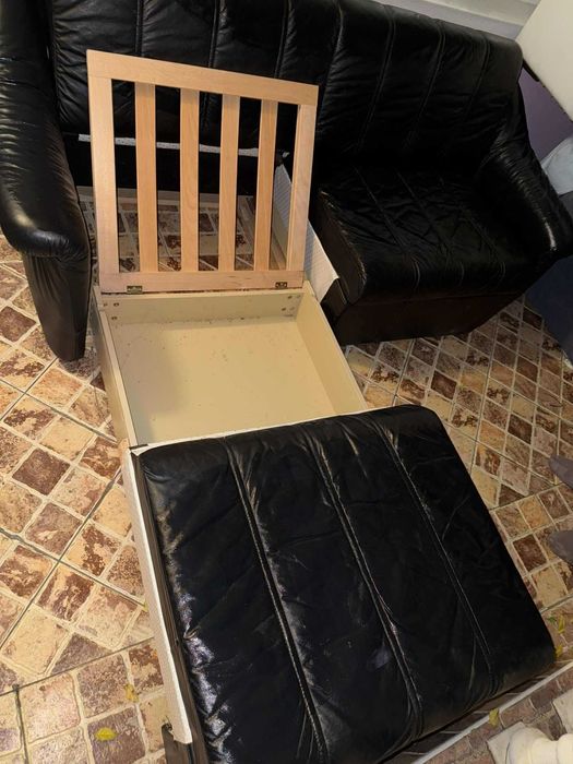 Canapea din piele naturală extensibilă