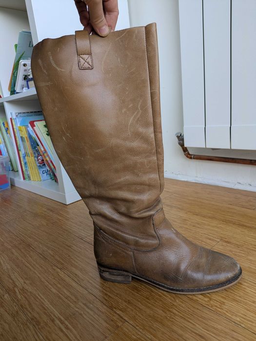 Cizme piele maro nude