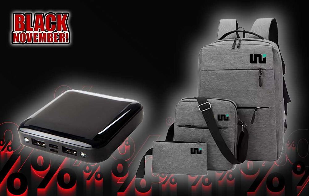 Раница и преносима батерия 4800mAh - ЧЕРЕН МЕСЕЦ