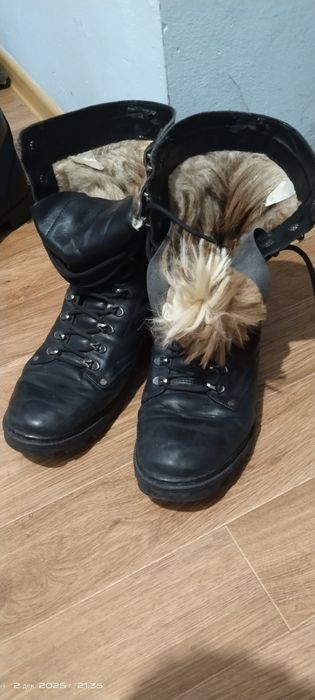 Берцы зимний кожанный