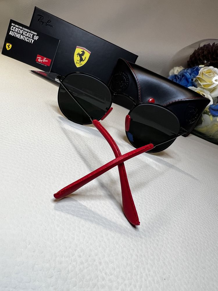 RayBan RB3447 round metal 002/62 Ferrari Collection ochelari de soare