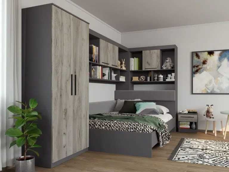Set Dormitor Colt Lucio C8 Gri / Lemn