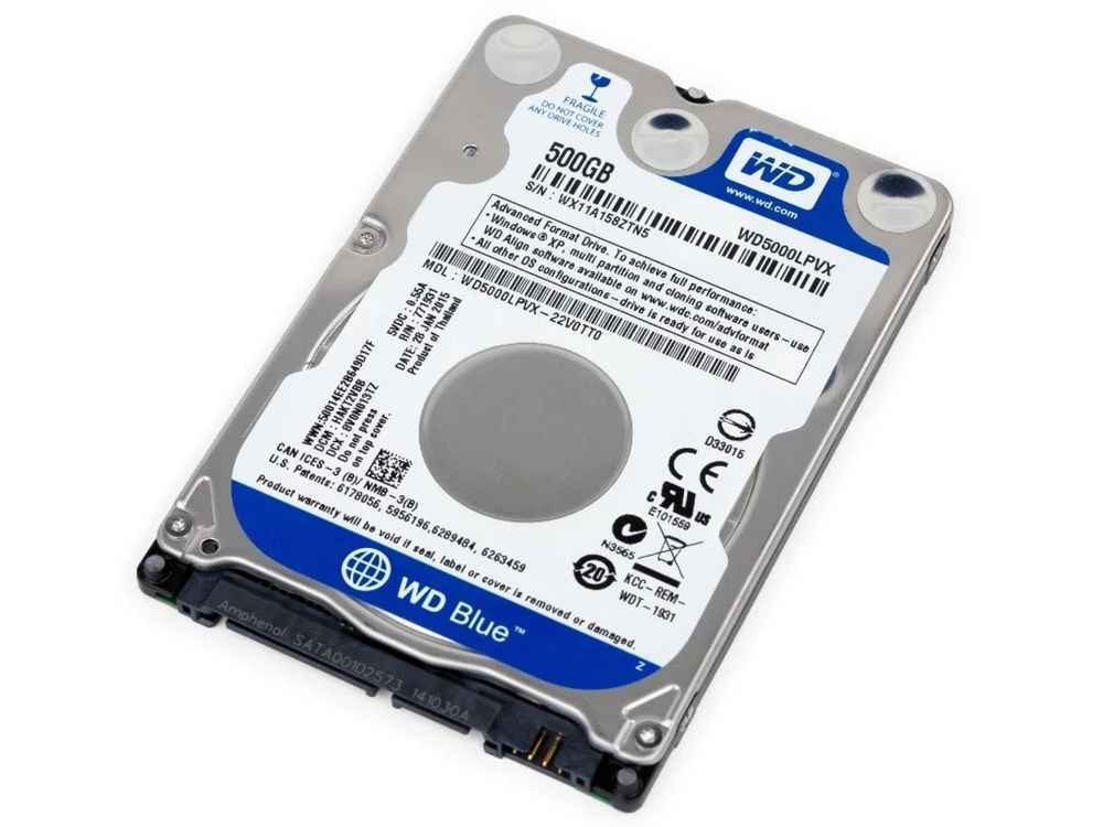 Жесткий диск HDD 500 GB WD Blue (WD5000LPZX), 2.5", 128MB, SATA III