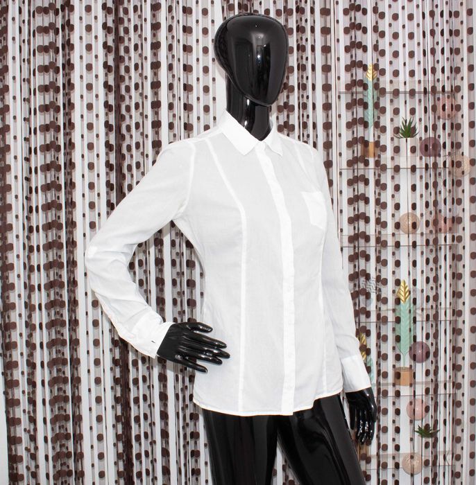 Guess дамска бяла риза дълъг ръкав памук XS