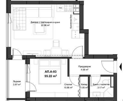 Продава се Двустаен апартамент в Пловдив, Кючук Париж - 64 кв.м за 1230 €/кв.м - Снимка #1