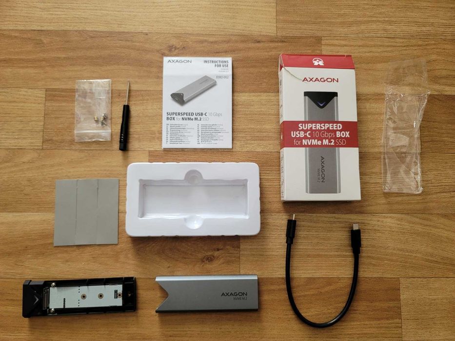 Външна Кутия за Хард диск SSD USB 3.2 Type-C M.2 NVMe Axagon EEM2-UG2