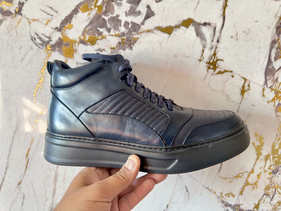 Кожаные ботинки из натурального меха