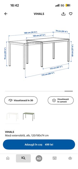 Masa Ikea Vihals Timisoara