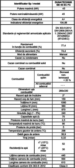Centrala lemne 45kw Dunatechnik