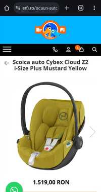 Scoica Auto Cybex Cloud Z2 i-Size Plus Mustard Yellow