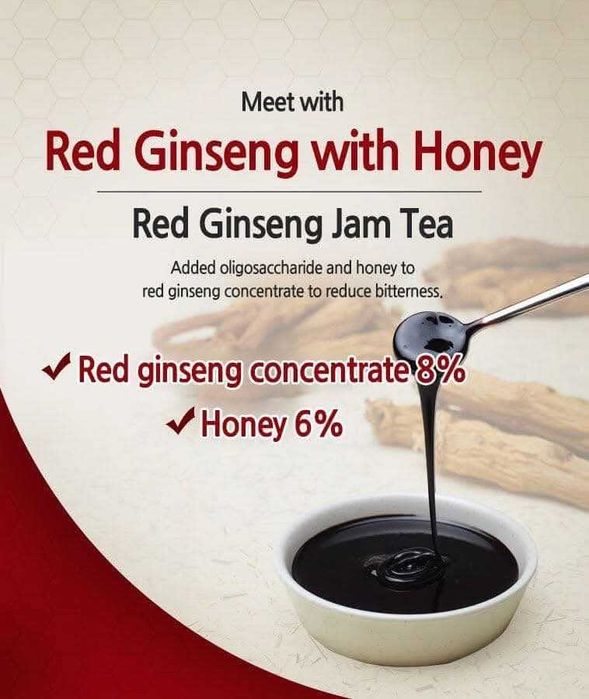 Ceai pur corean cu ginseng roșu și miere