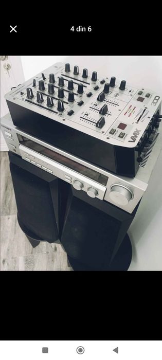 Amplificator Kenwood,boxe și mixer Behringer