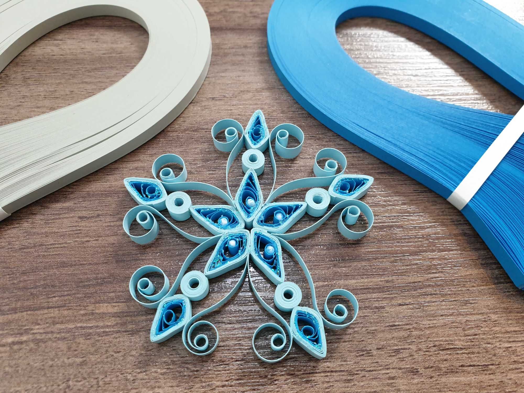 Carton quilling 5 mm latime, Albastru Regal D84, 100 fasii/set