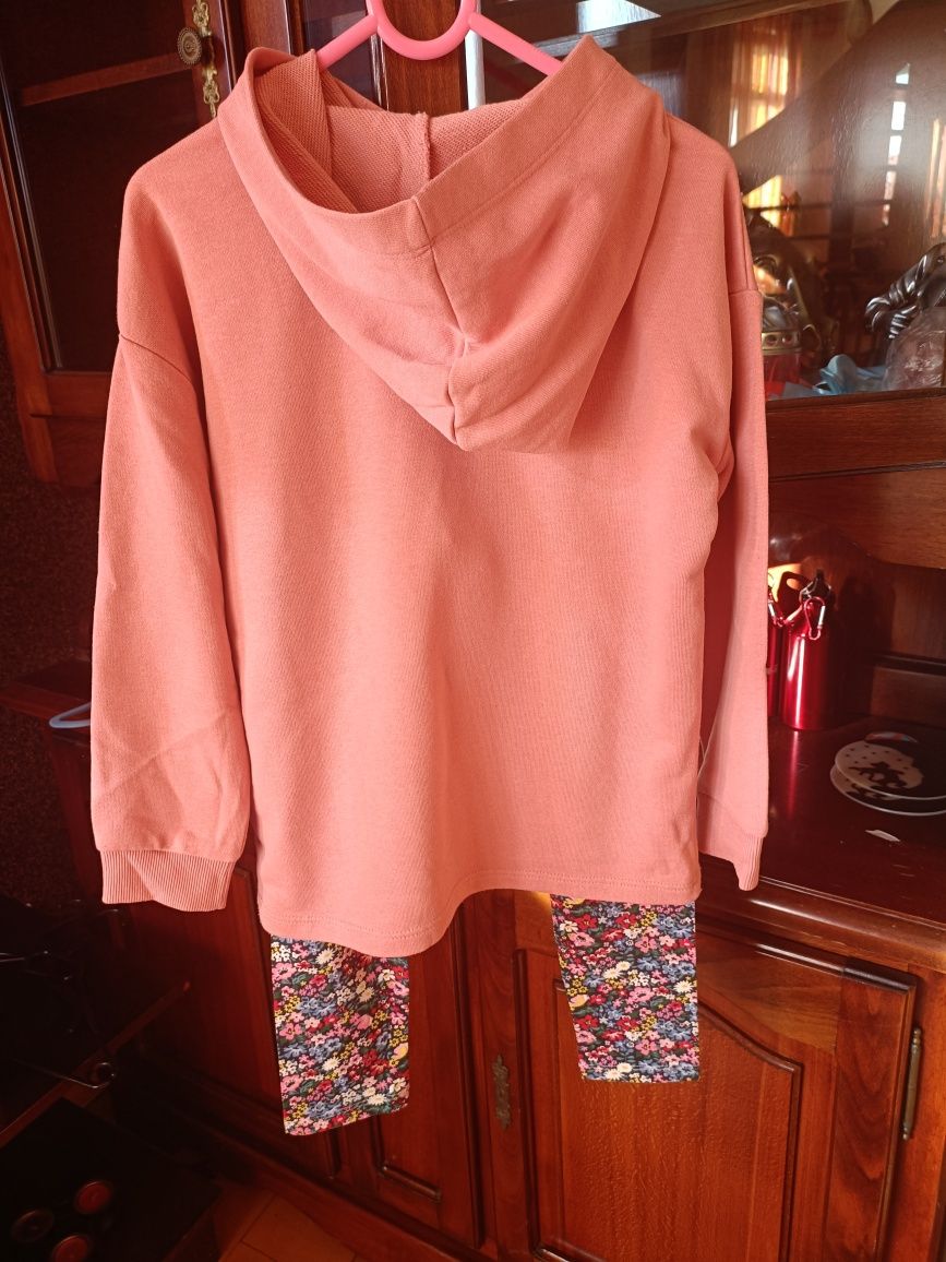Set H&M 2 piese,compleu fetite 6-8 ani,122-128, hanorac si colant