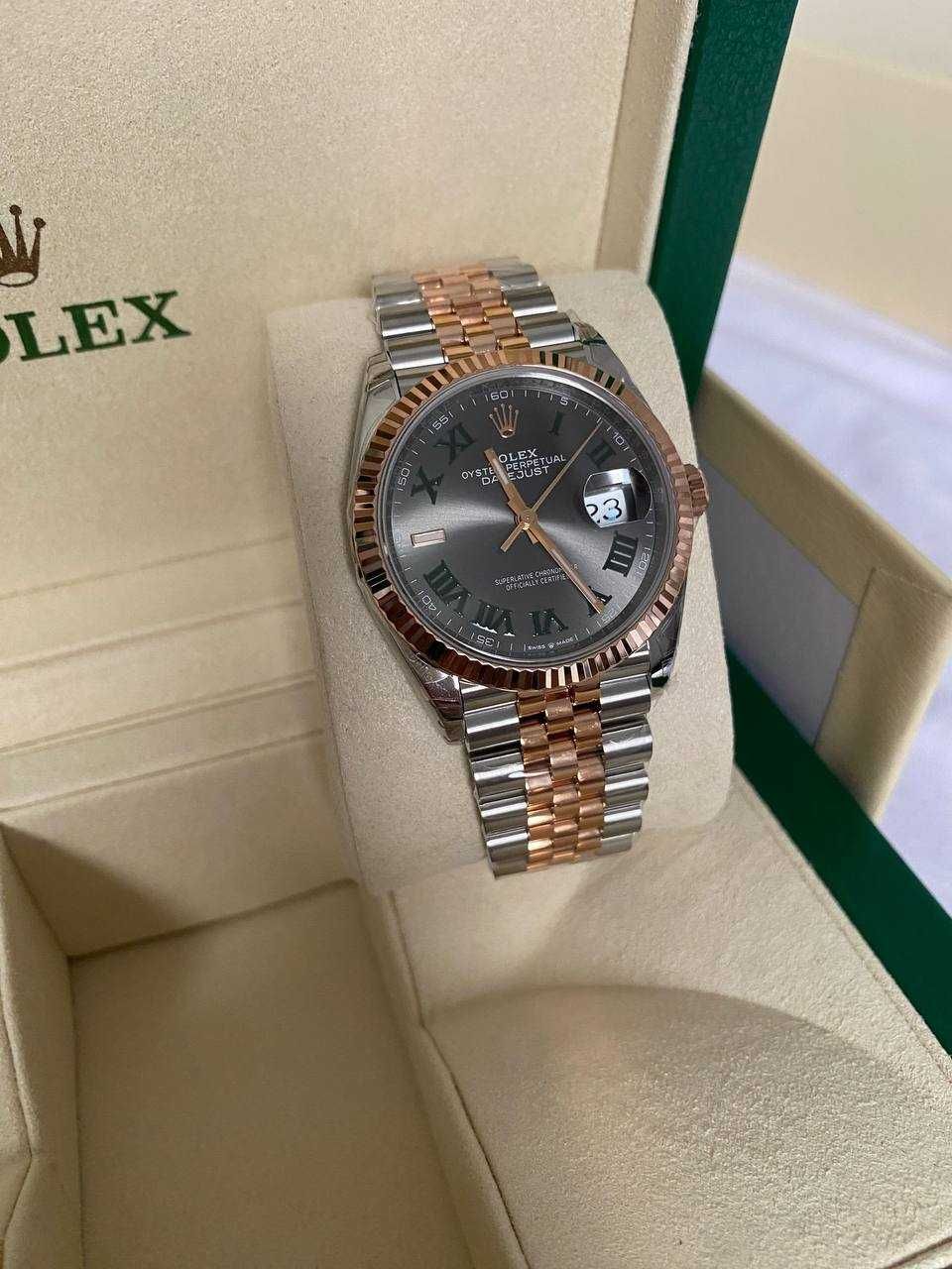 Rolex 116231 Datejust 36mm Two Tone Rose Gold Jubilee Steel Roman Dial