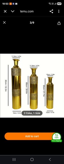 3 Vaze metalice pentru podea