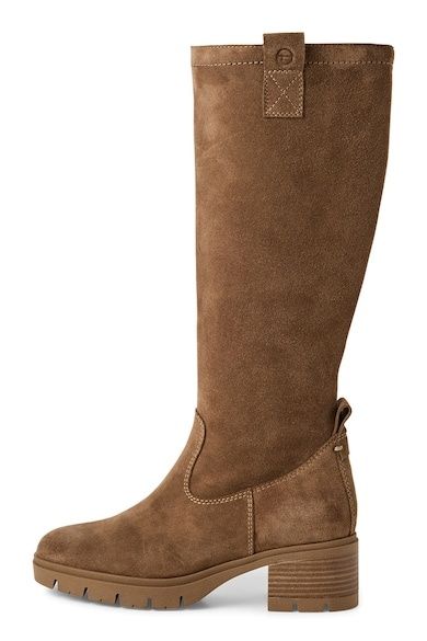 Tamaris велурени ботуши с масивен ток