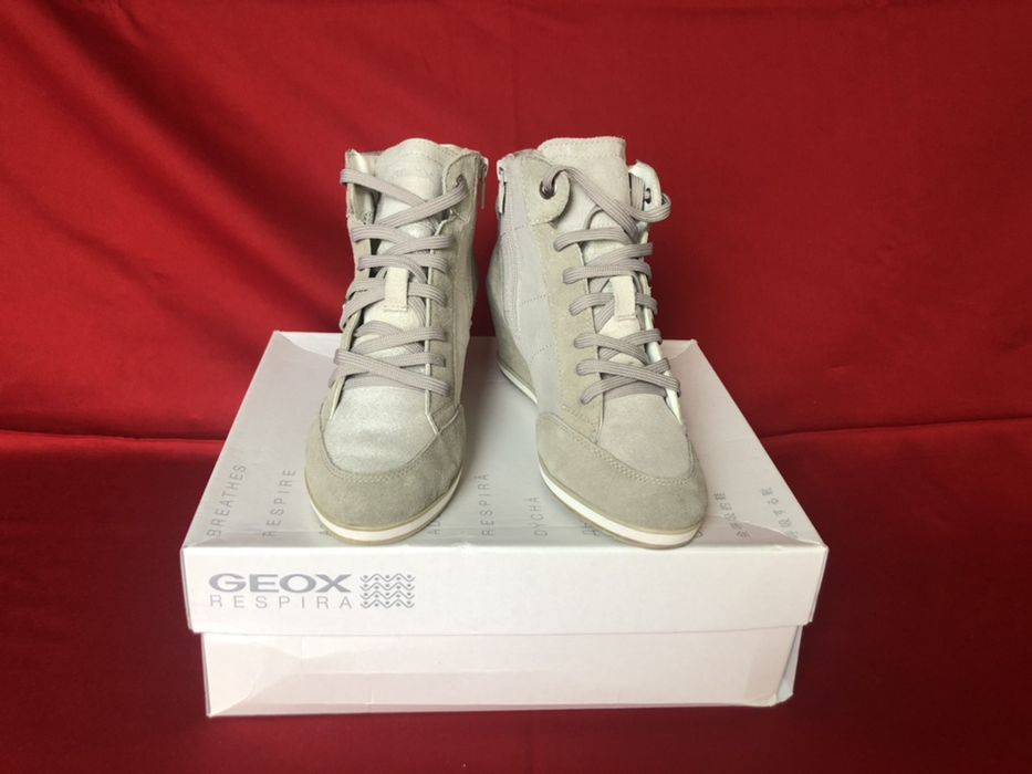 Pantofi tenisi/ adidas Geox piele gri-argintiu nr 38