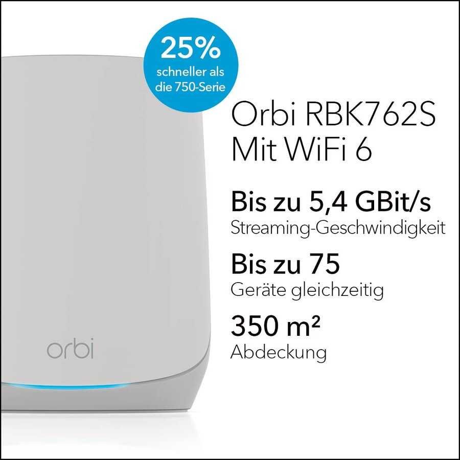 Router wireless NETGEAR Orbi WiFi6 Tri-Band Mesh System , Mesh Router