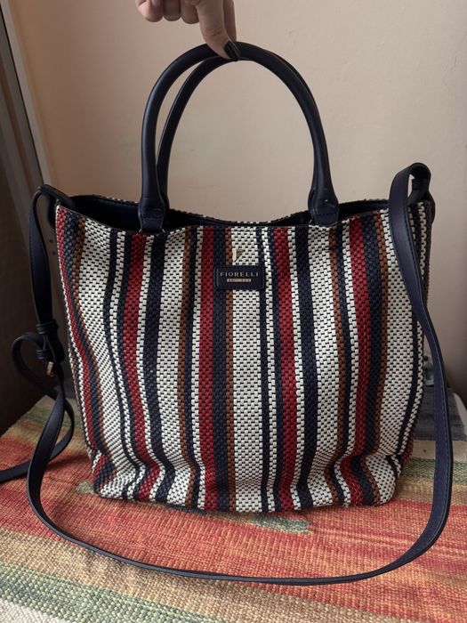 Чанта Fiorelli голяма синьо бяло червено
