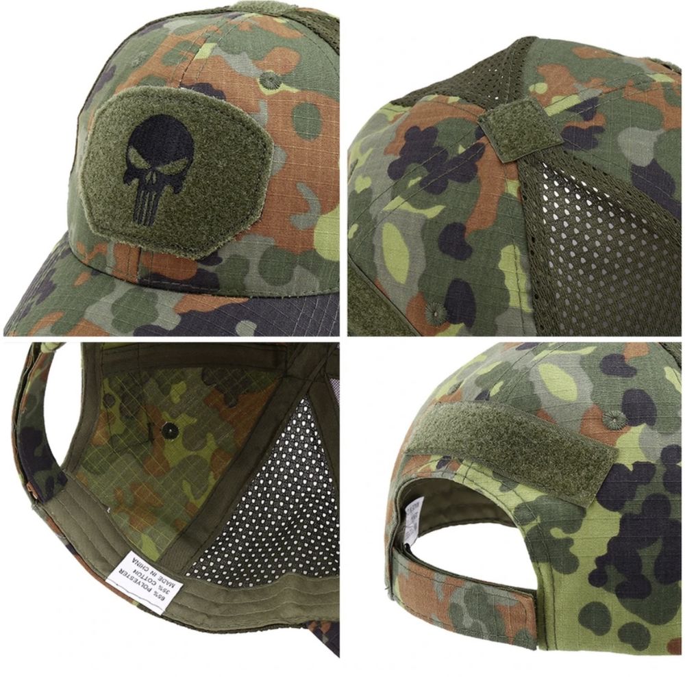 Тактическа шапка с мрежа Punisher skull Tactical Multicam лов стрелба