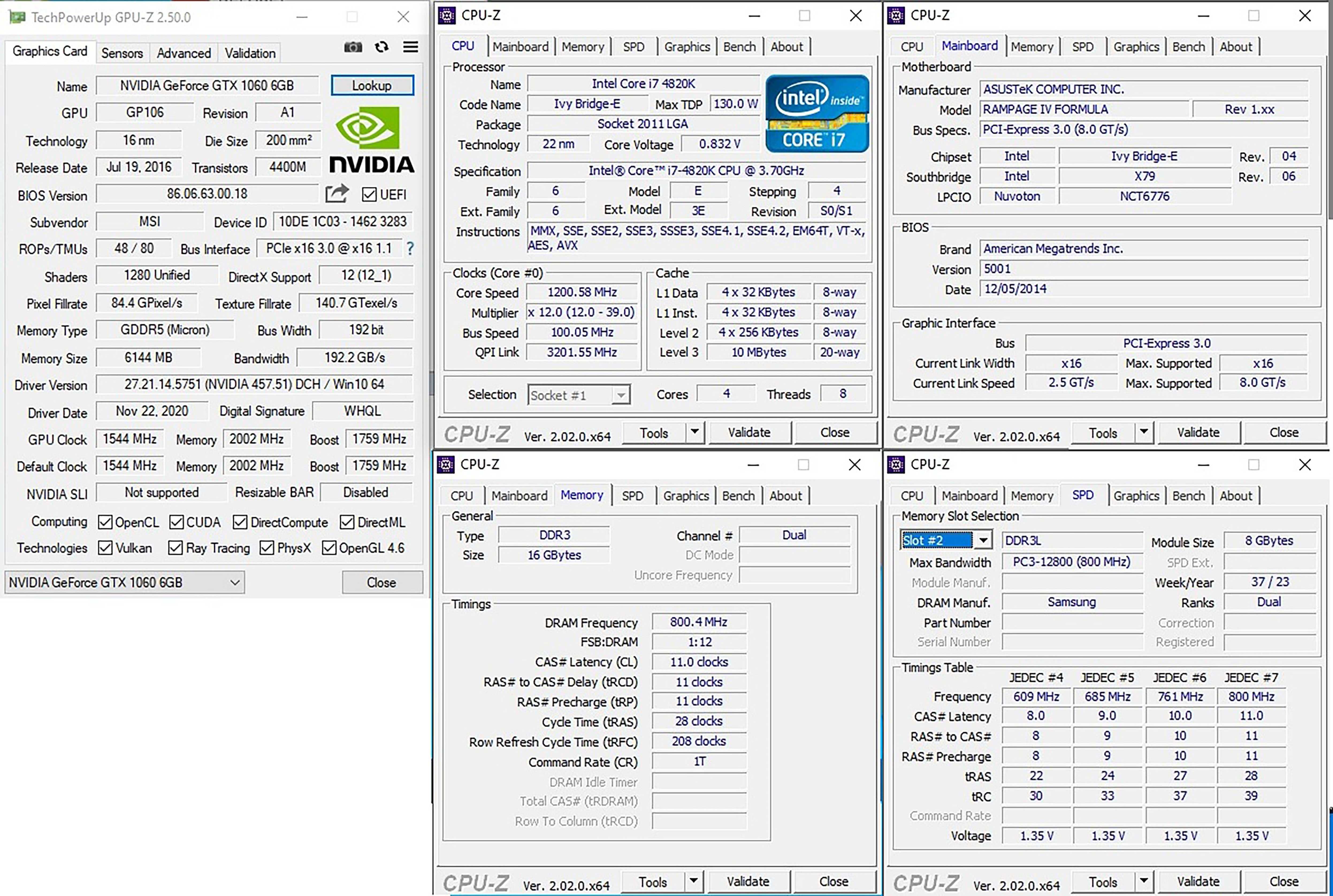 Геймърски компютър.GTX1060 6GB,ASUS RAMPAGEIV LGA2011,i7-4820K,16GBRAM