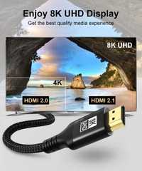 Cablu HDMI împletit de mare viteză PS5/Xbox/HD TV 4K 120Hz/8K 60Hz-15M