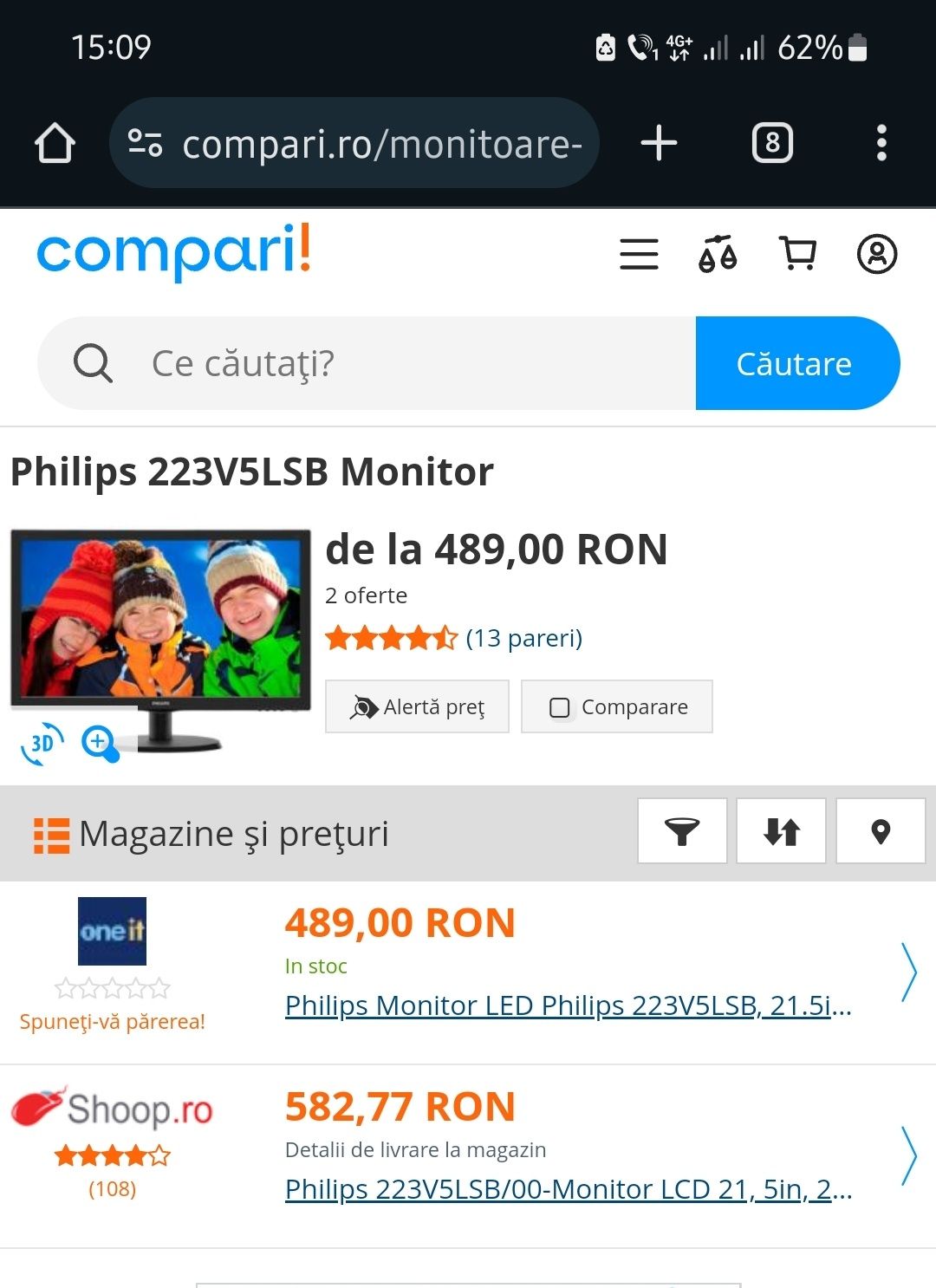 Monitor Philips LCD V-line 223V5