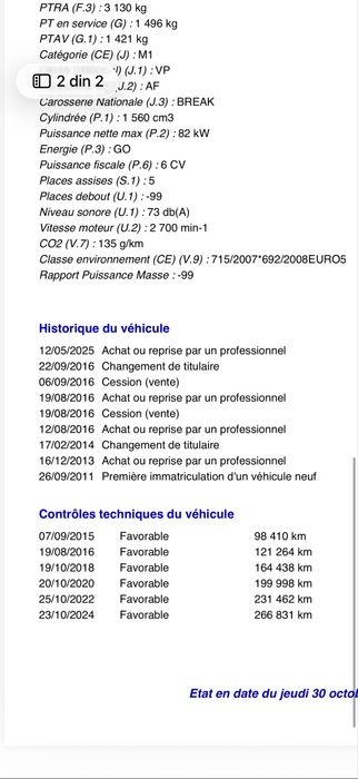 Peugeot 3008 an 2012 euro 5